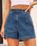 Sunday Drive High Waist Denim Shorts