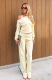 Cant Find The Words Knit Pants Lemon