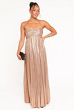 Faye Strapless Maxi Dress Gold