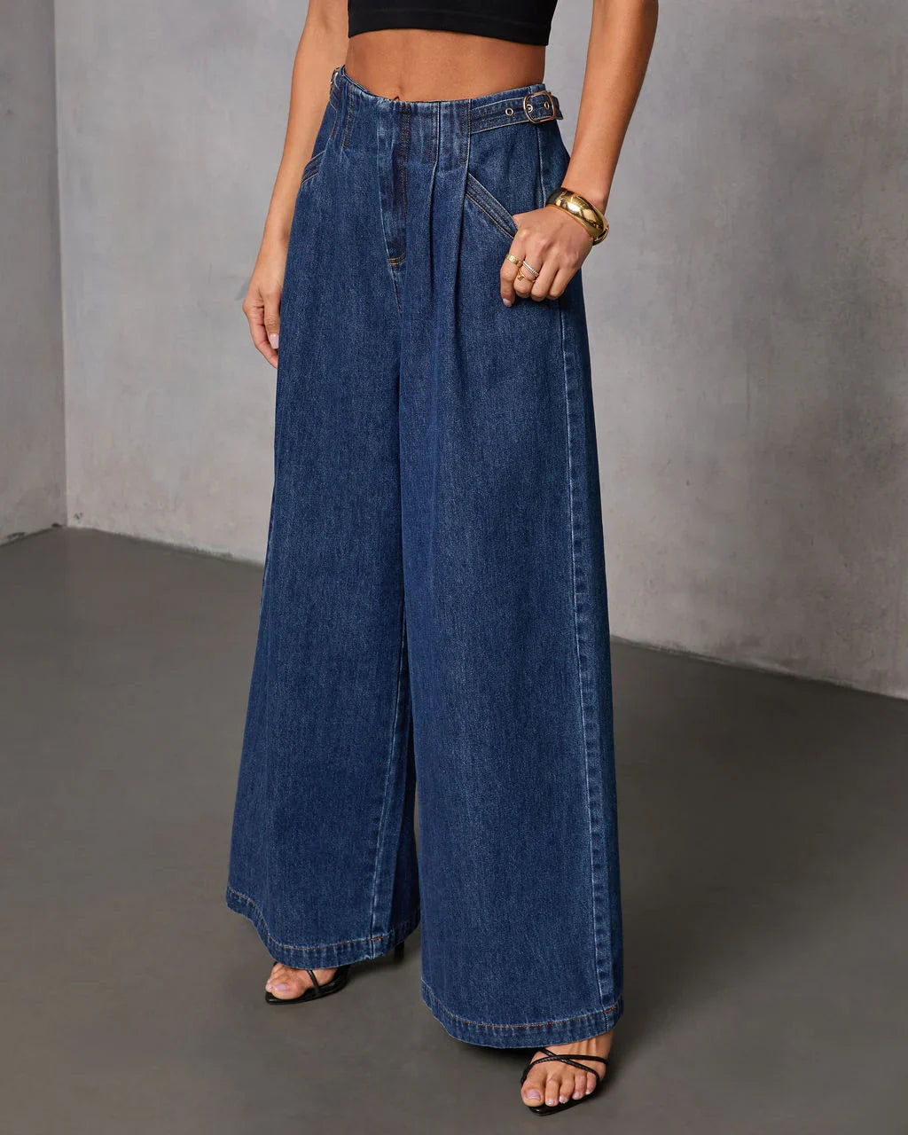 Easy Classic Stretch High Rise Wide Leg Jeans