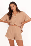 Essen Knit Short Set Mocha Cream