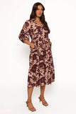 Isaac Maxi Dress Brown Floral