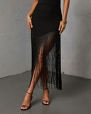 Savinah Fringe Midi Skirt