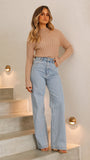 Imogen Long Sleeve Knit Crop Camel