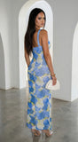 Azurae Floral Maxi Dress Blue