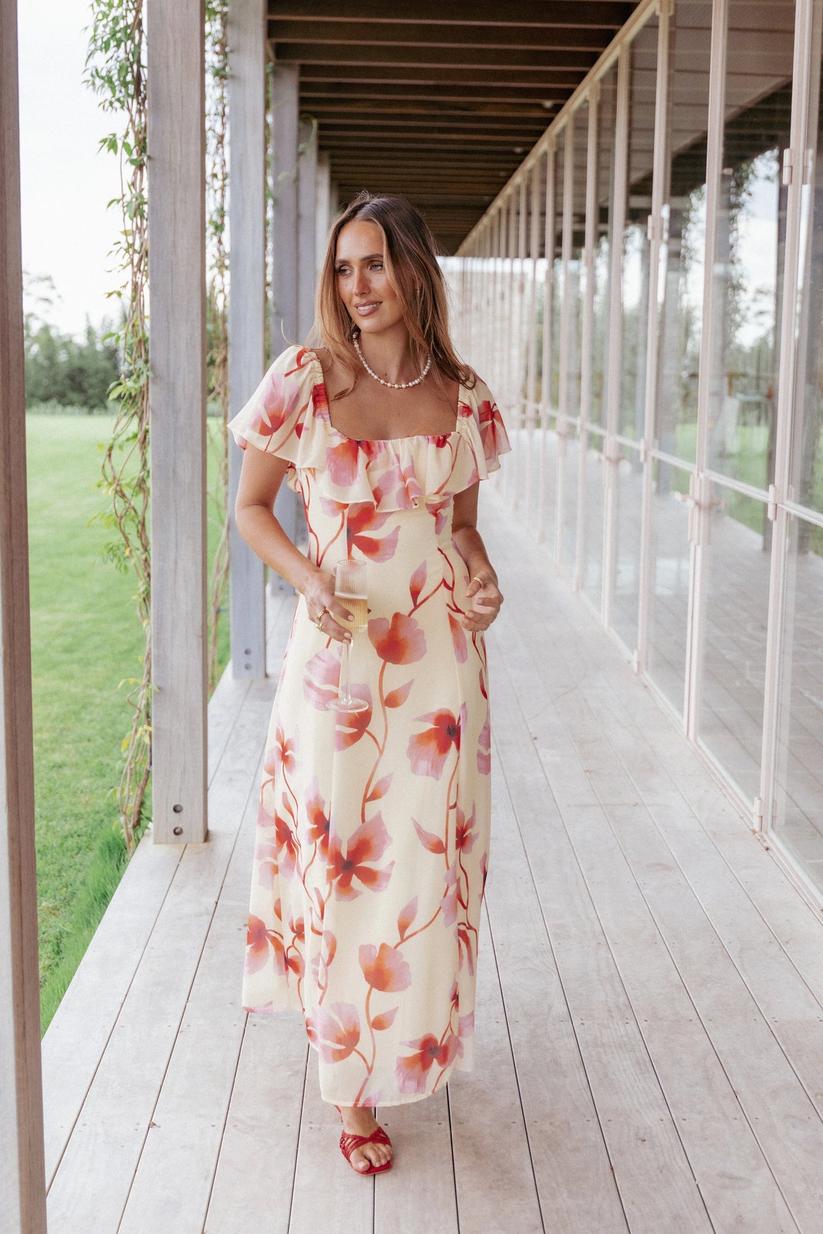 Kamie Maxi Dress Pink Floral