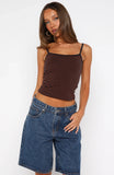 Just Let It Go Singlet Navy Tan Stripe