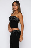 Saving My Heart Top Black White Polka Dot