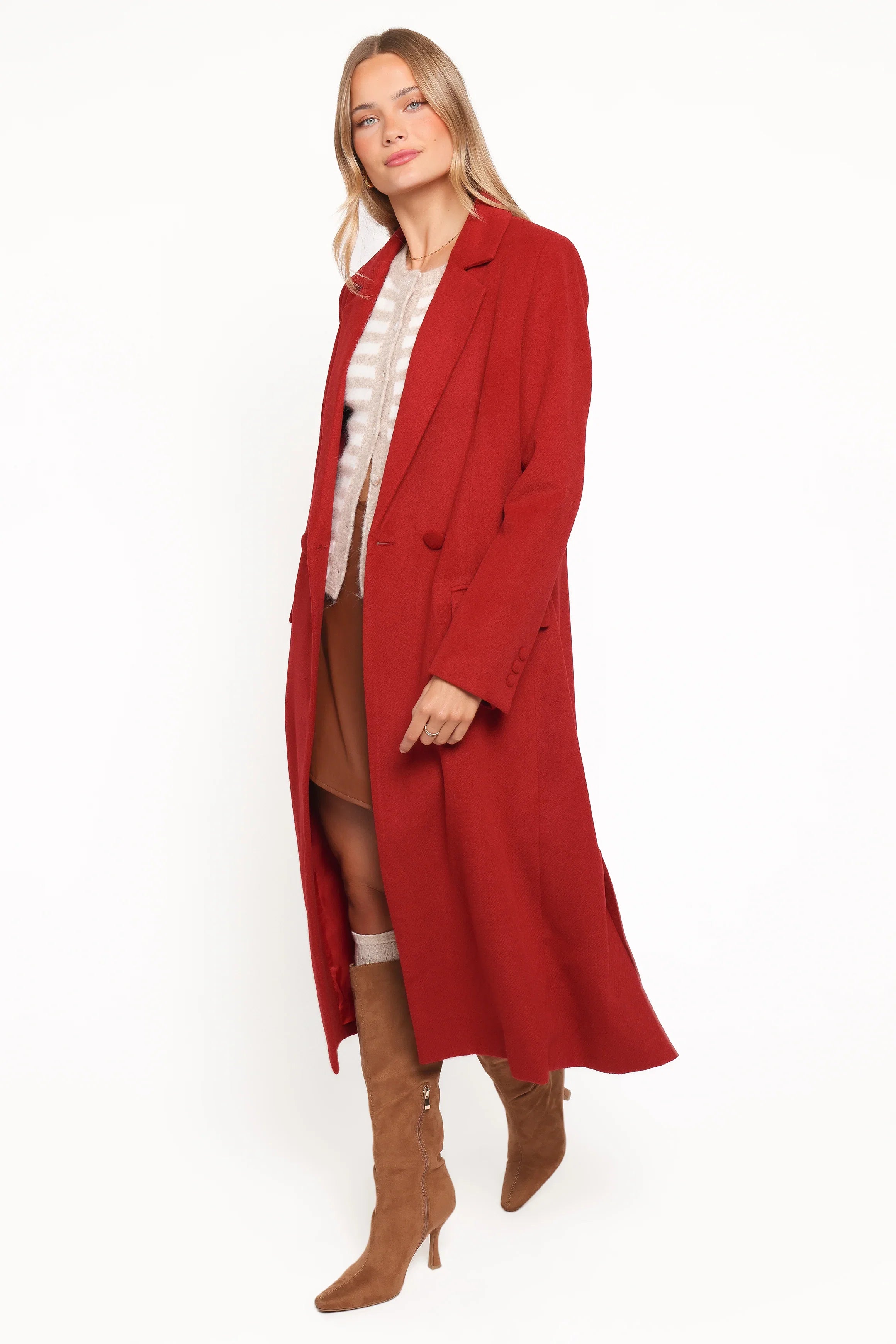 Jett Long Blazer Coat Red