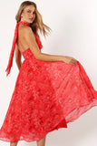 Primrose Halterneck Maxi Dress Red Floral