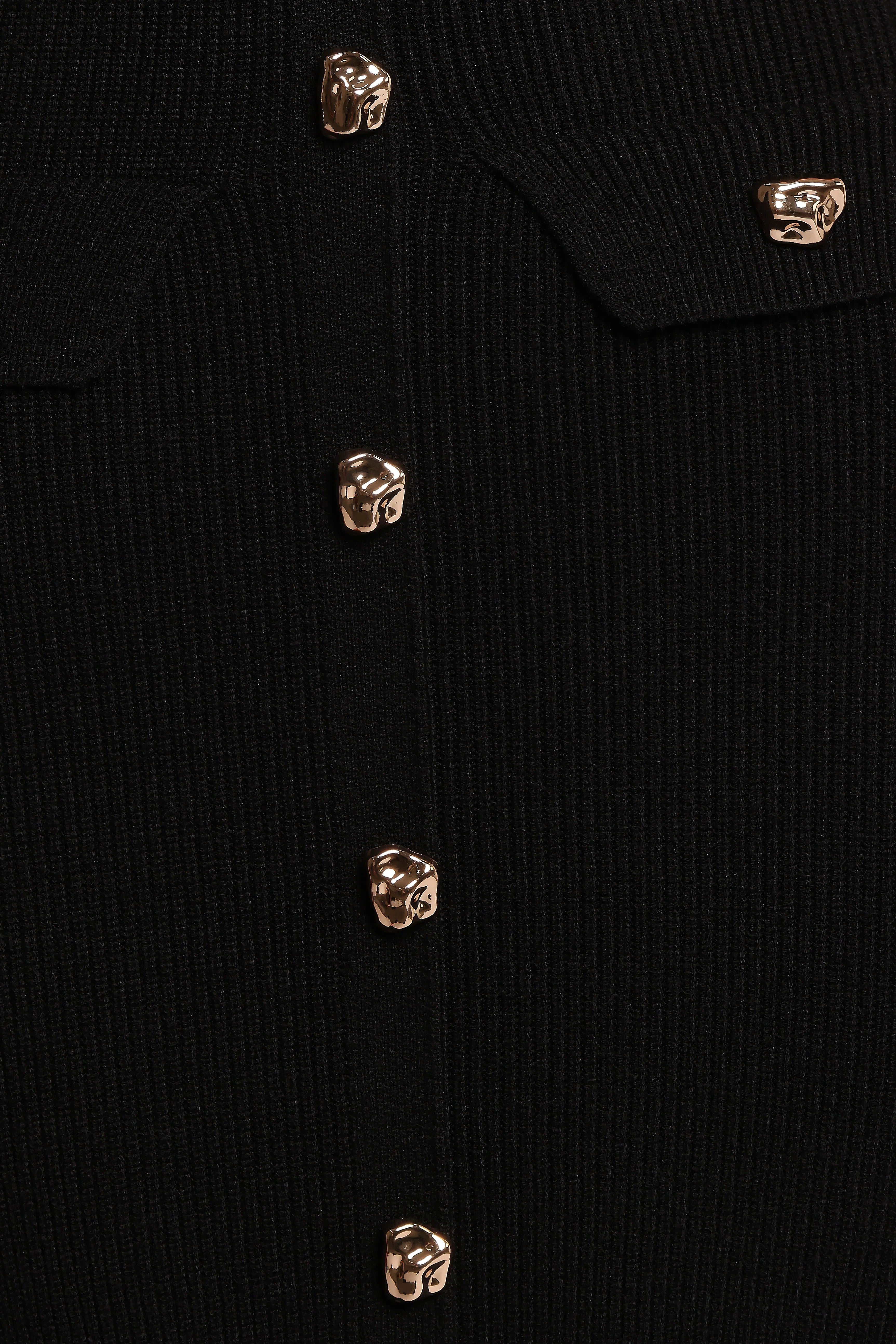 Aspen Button Up Knit Dress Black