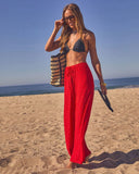 Riviera Nights Drawstring Eyelet Cover Up Pants