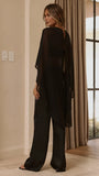 Carey Sheer Cape Poncho Black