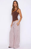 The Sweetest Love Drawstring Pants Pink Chocolate Stripe