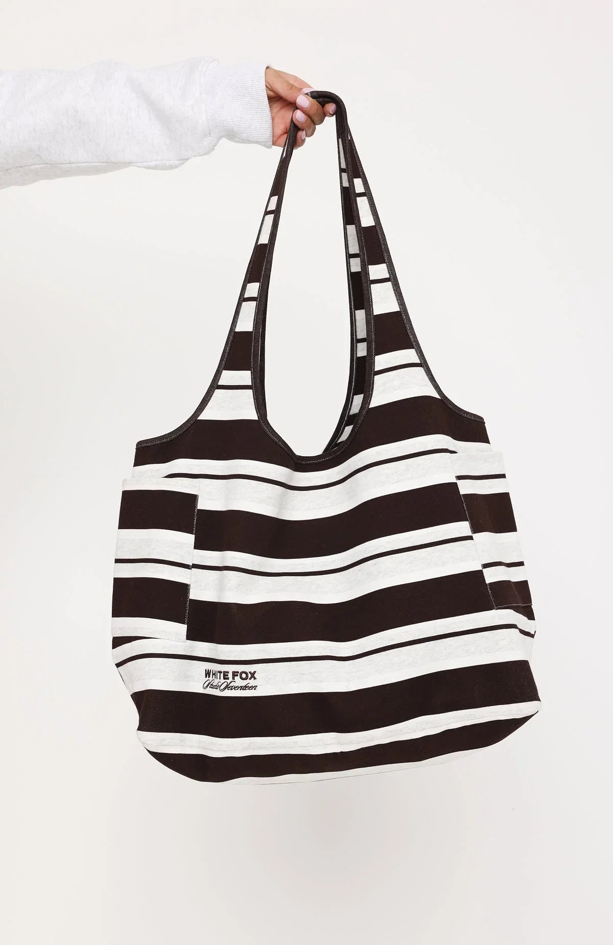 Studio 17 Jules Shoulder Bag Grey Marle Stripe