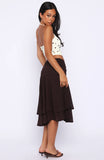 Just Keep Watching Midi Skirt Chocolate