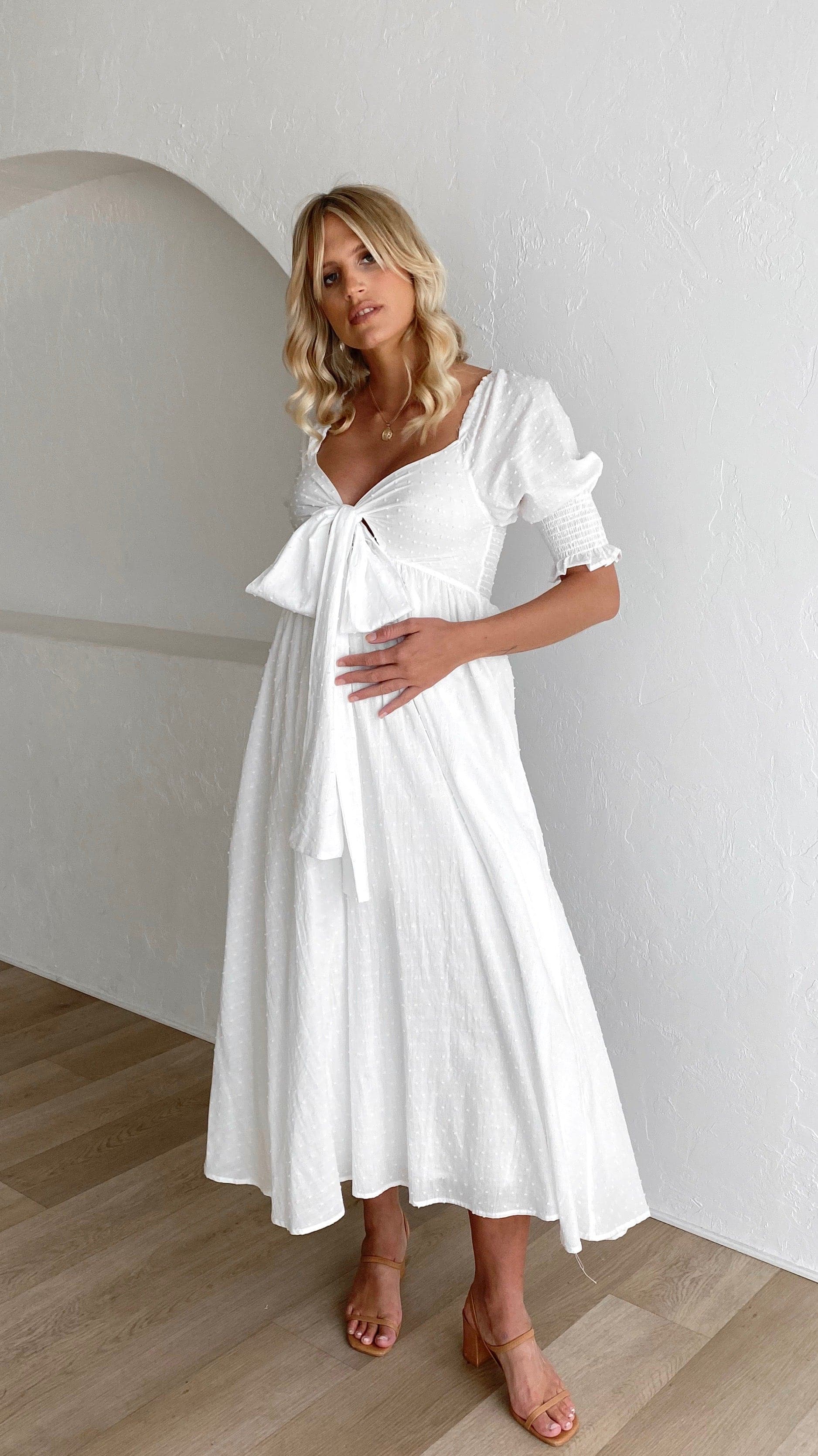 Cierra Midi Dress White