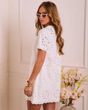 Sugarcloud Skies Eyelet Mini Dress