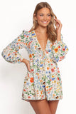 Irisa Long Sleeve Romper Garden Floral