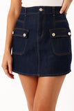 Avery Cargo Mini Skirt Blue Wash