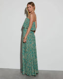 Caribbean Islands Strapless Maxi Dress