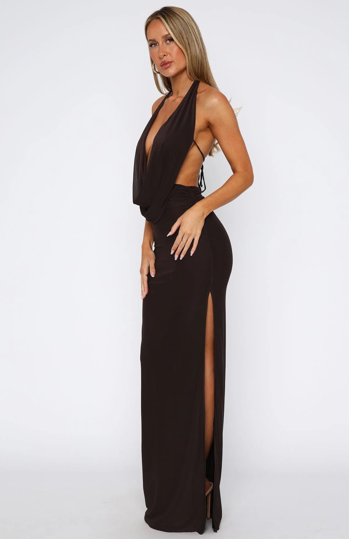 Neither One Of Us Maxi Dress Chocolate