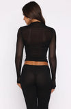 On My Own Wave Long Sleeve Top Black