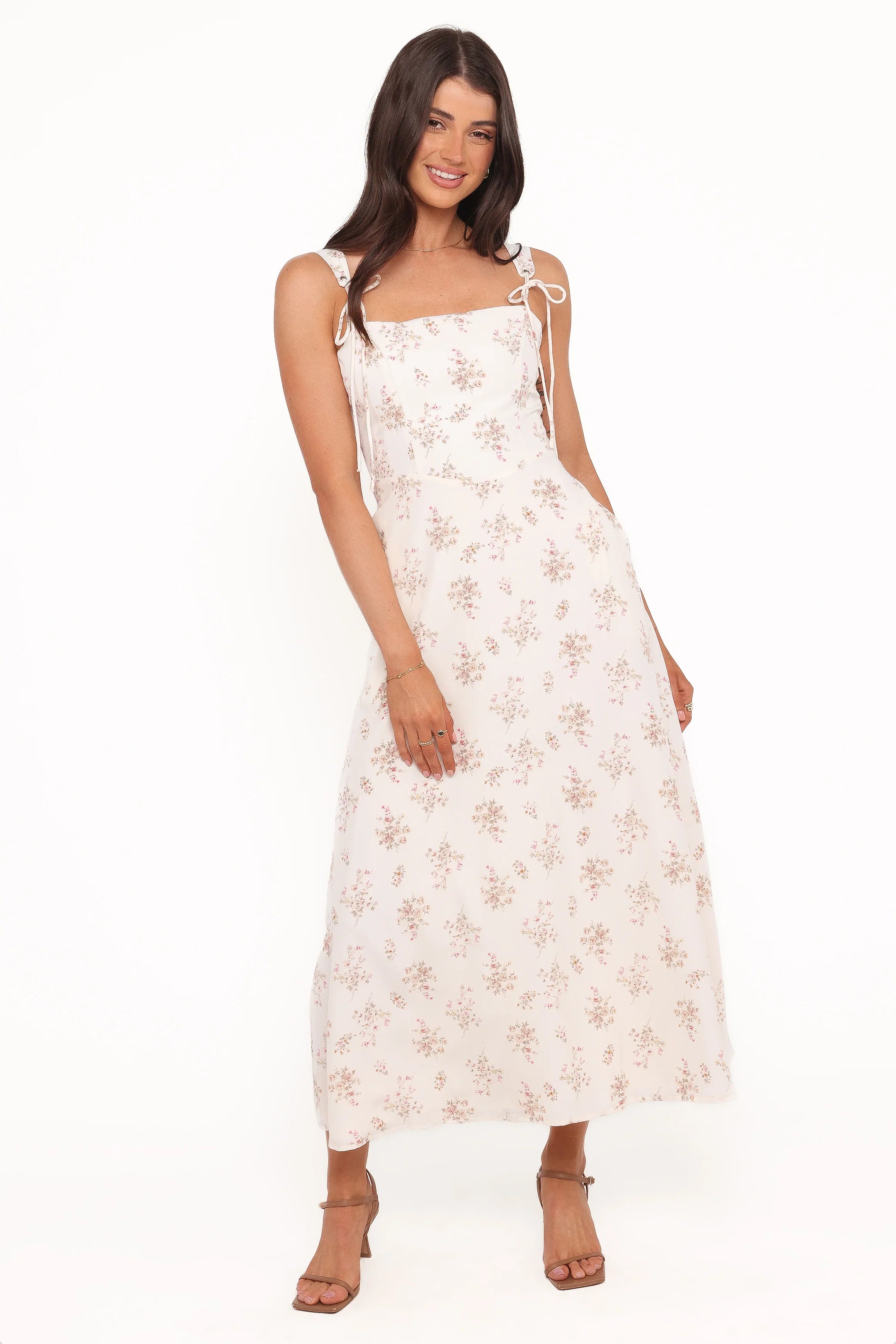 Clarissa Midi Dress White Floral