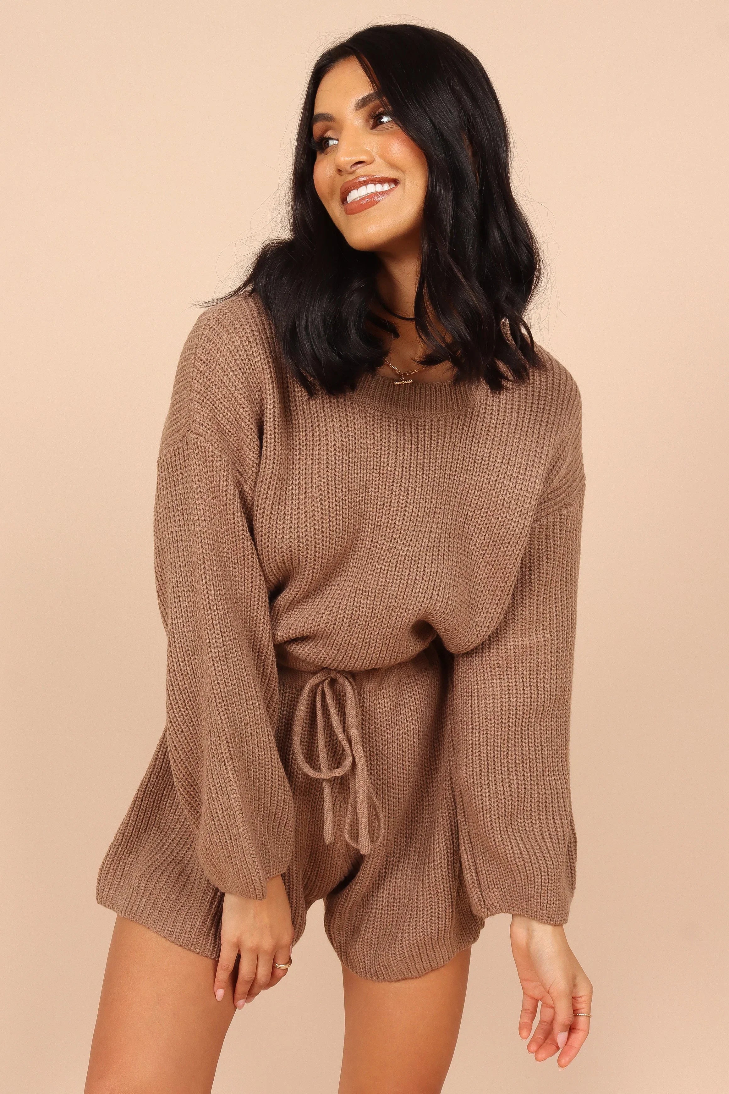 Sloane Sweater Romper Mocha