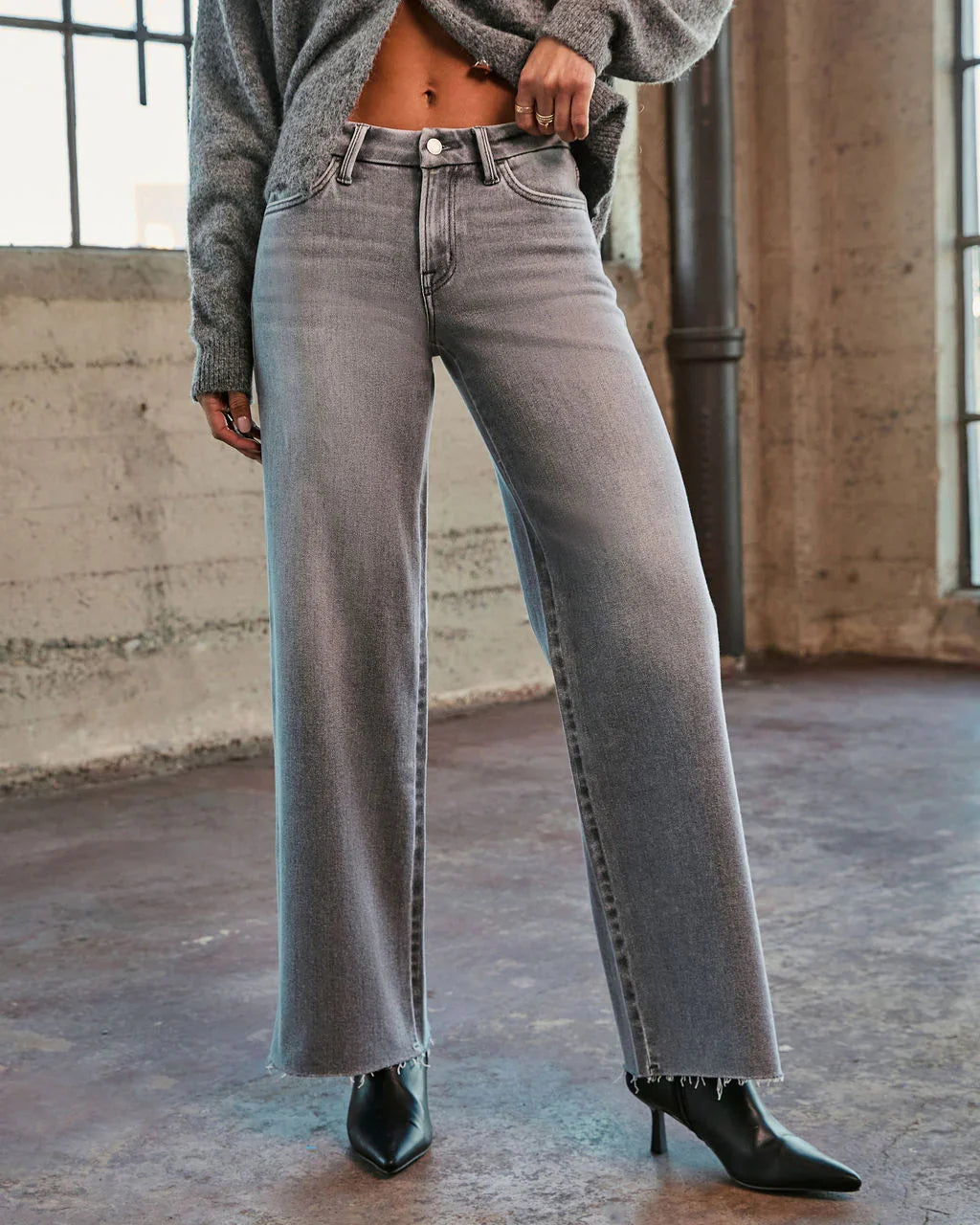 Turning Point Stretch Mid Rise Straight Leg Jeans