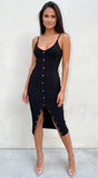 Skylen Ribbed Midi Dress Black