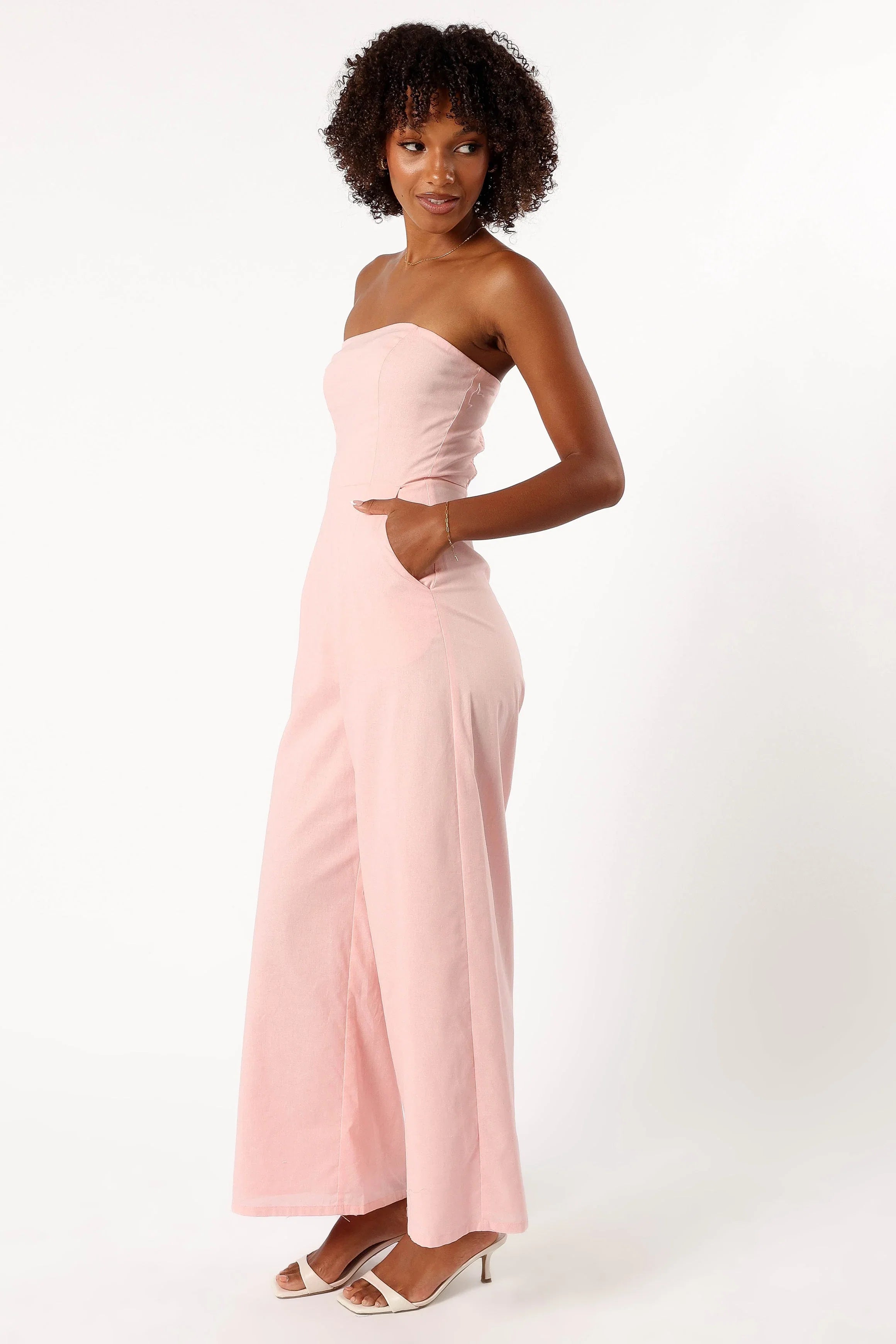 Jodie Strapless Jumpsuit Pale Pink