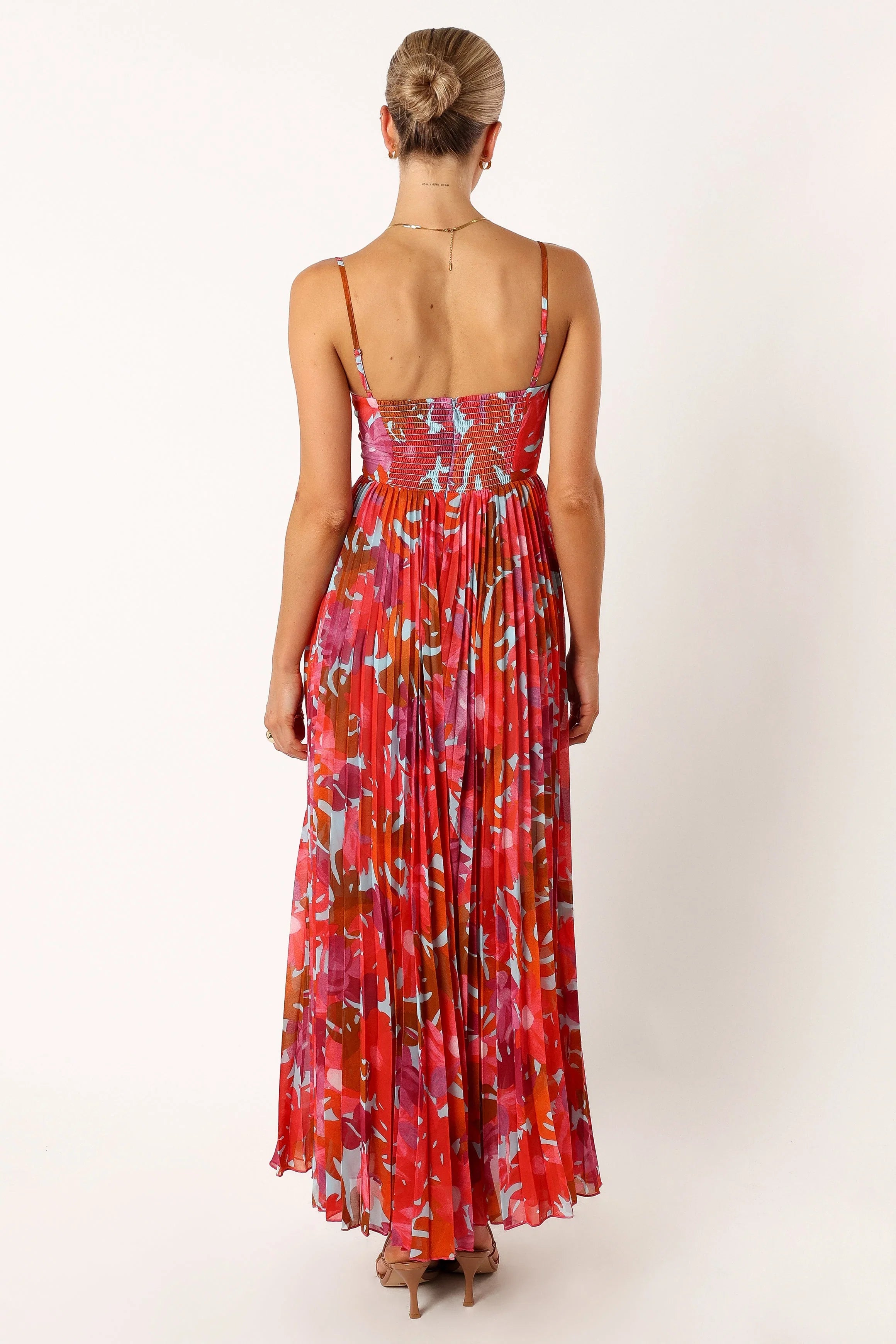 Achanti Pleated Maxi Dress Pink Azalea