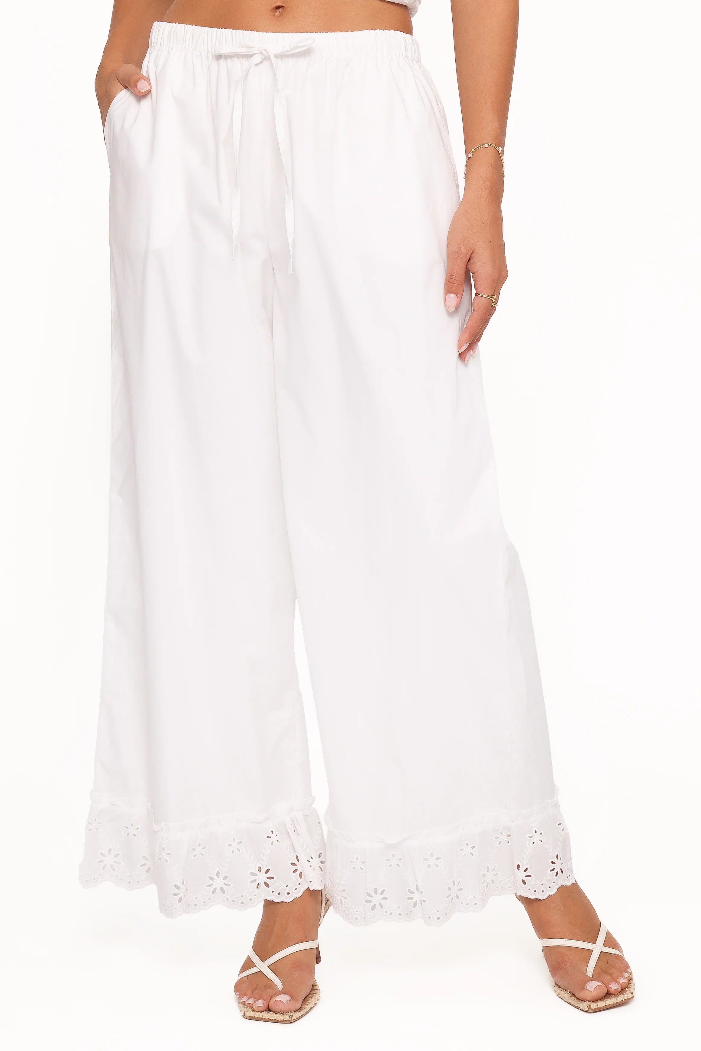 Eliska Frill Hem Pant White