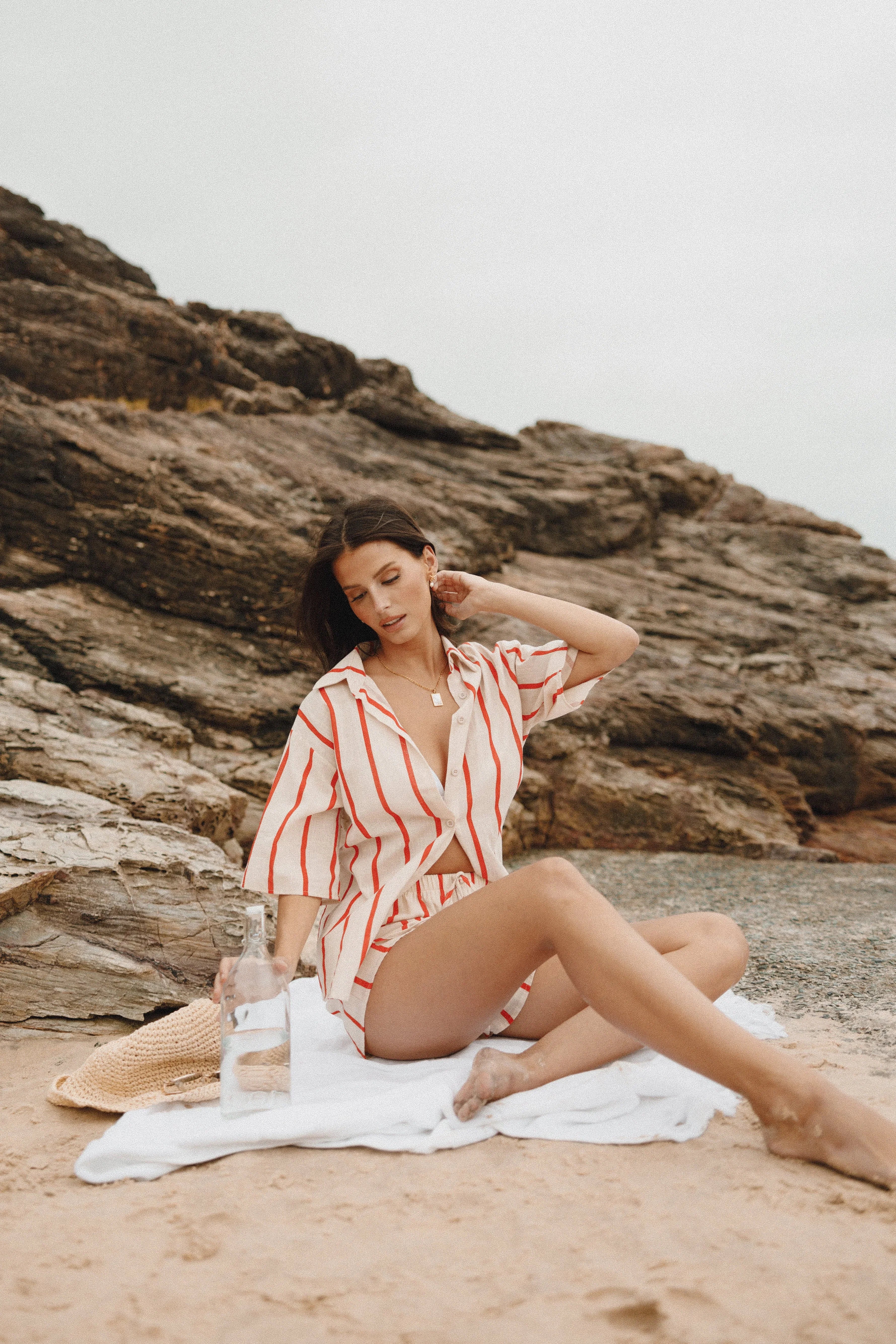 Myles Short Set Red Stripe