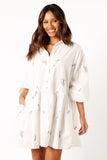Daisy Long Sleeve Mini Dress White Floral