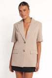 Nora Short Sleeve Blazer Beige