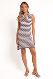 Elfrida Knit Mini Dress Blue Brown