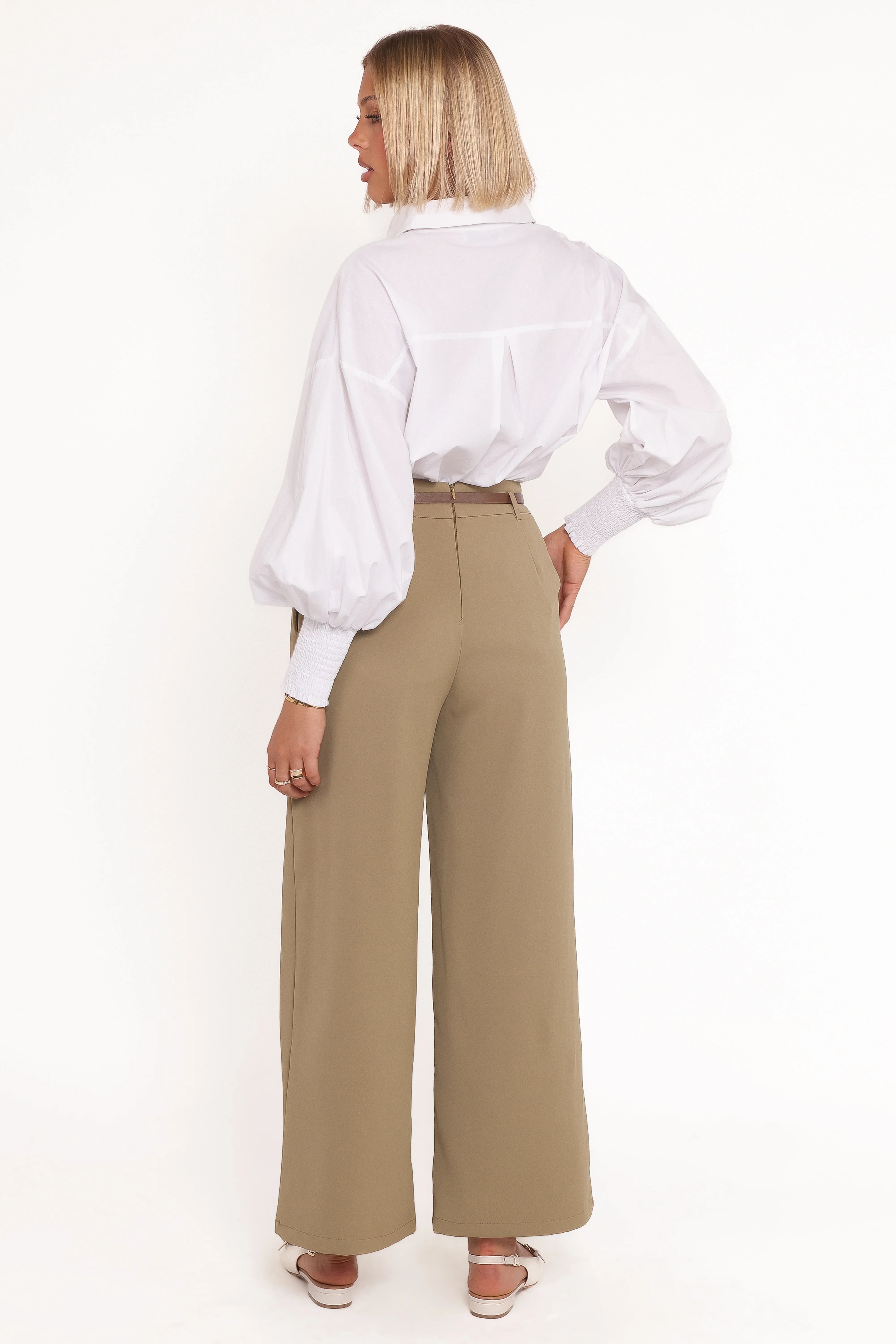 Ceres Belted Wide Leg Pant Olive