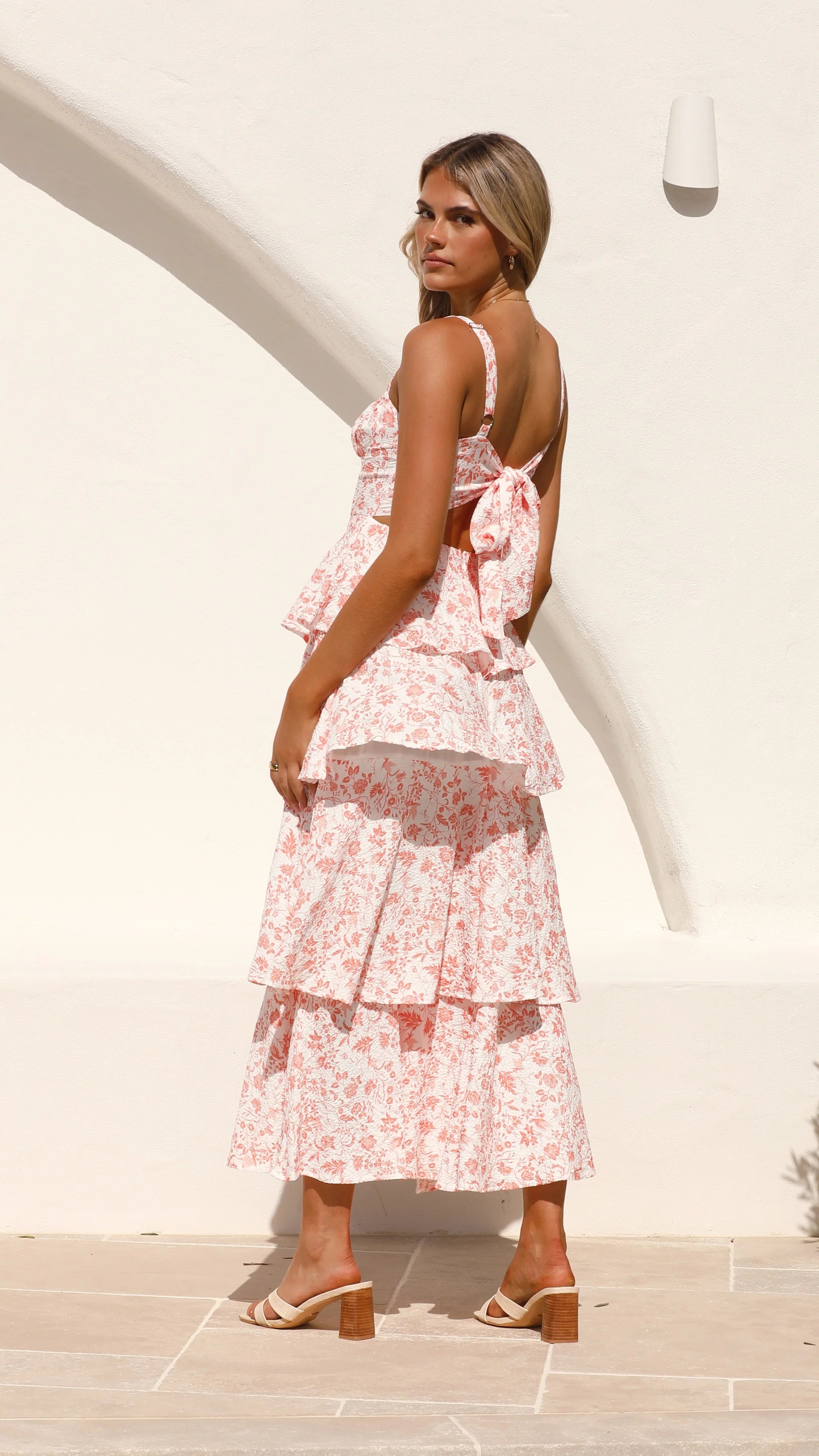 Page Maxi Dress Peach Floral