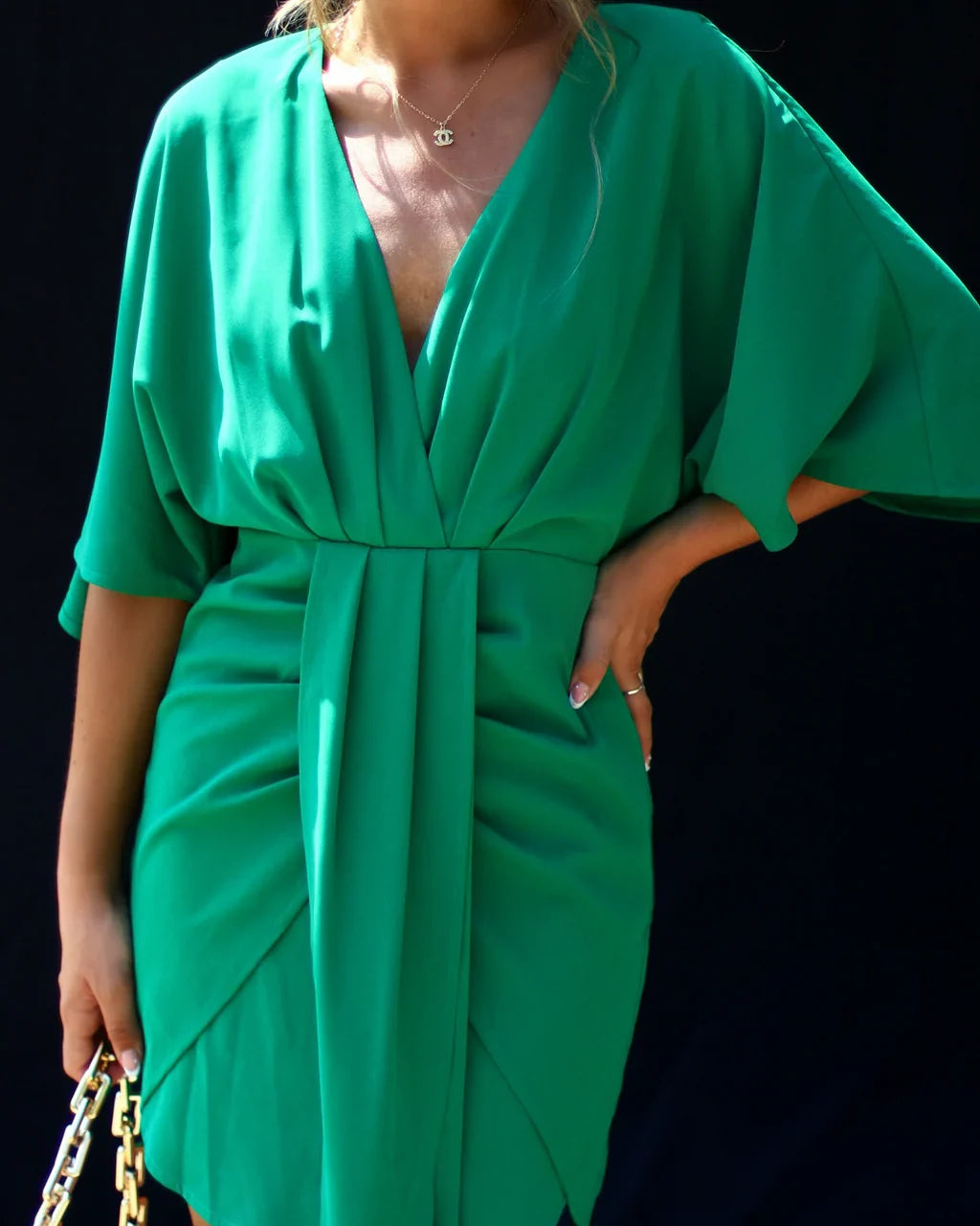 Porticia V Neck Mini Dress