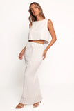 Charlotte Textured Maxi Skirt White