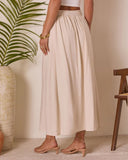 Silken Breeze Waist Tie Midi Skirt