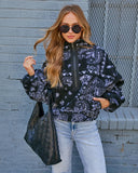 Brianna Sherpa Paisley Quarter Zip Sweatshirt