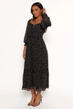 Keziah Long Sleeve Maxi Dress Navy Ditsy Floral