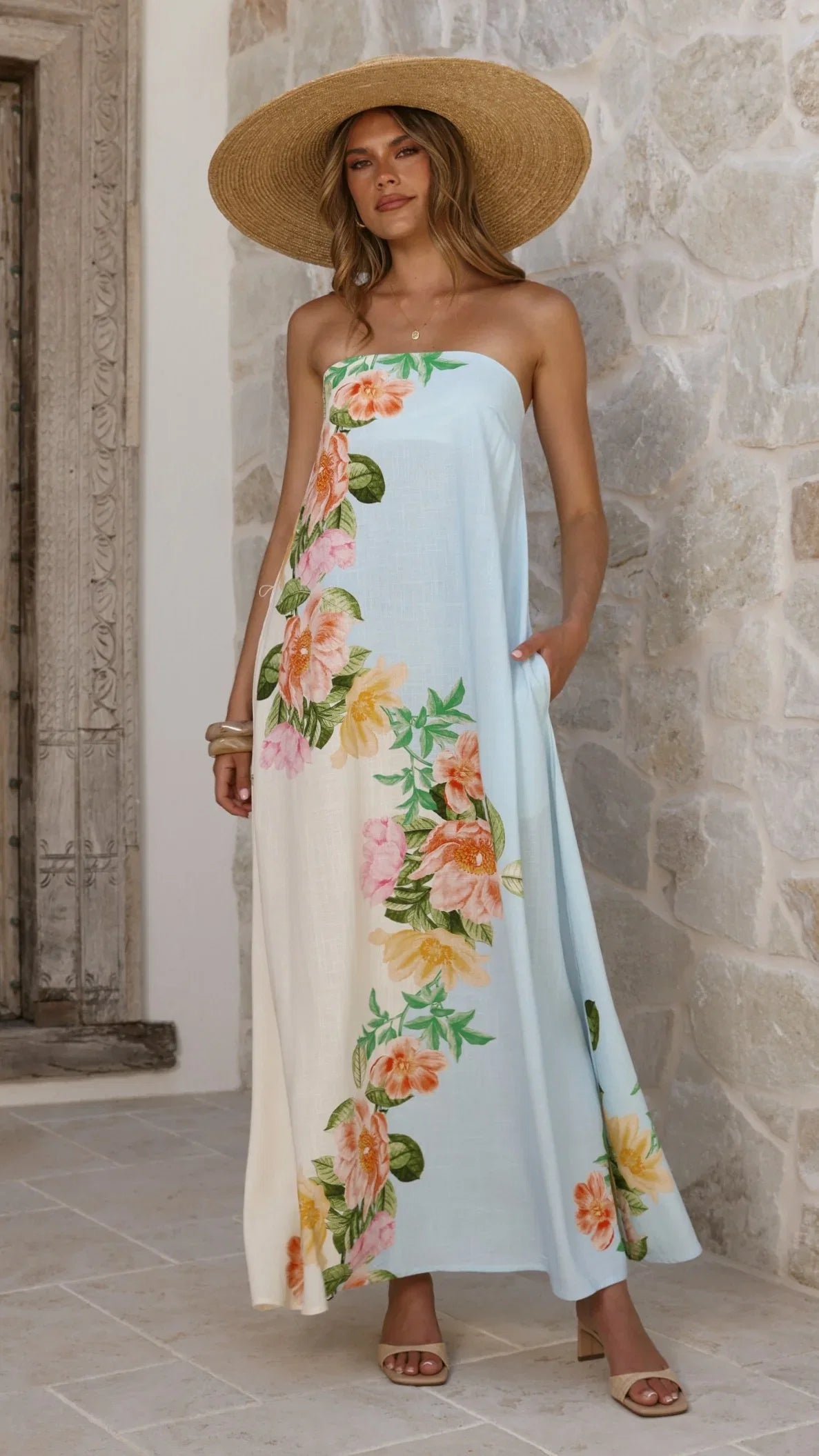 Ellea Maxi Dress Botanical Bliss Blue