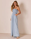 Kerra Wide Leg Chambray Jumpsuit