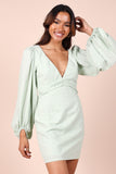 Emilina Long Sleeve Mini Dress Sage