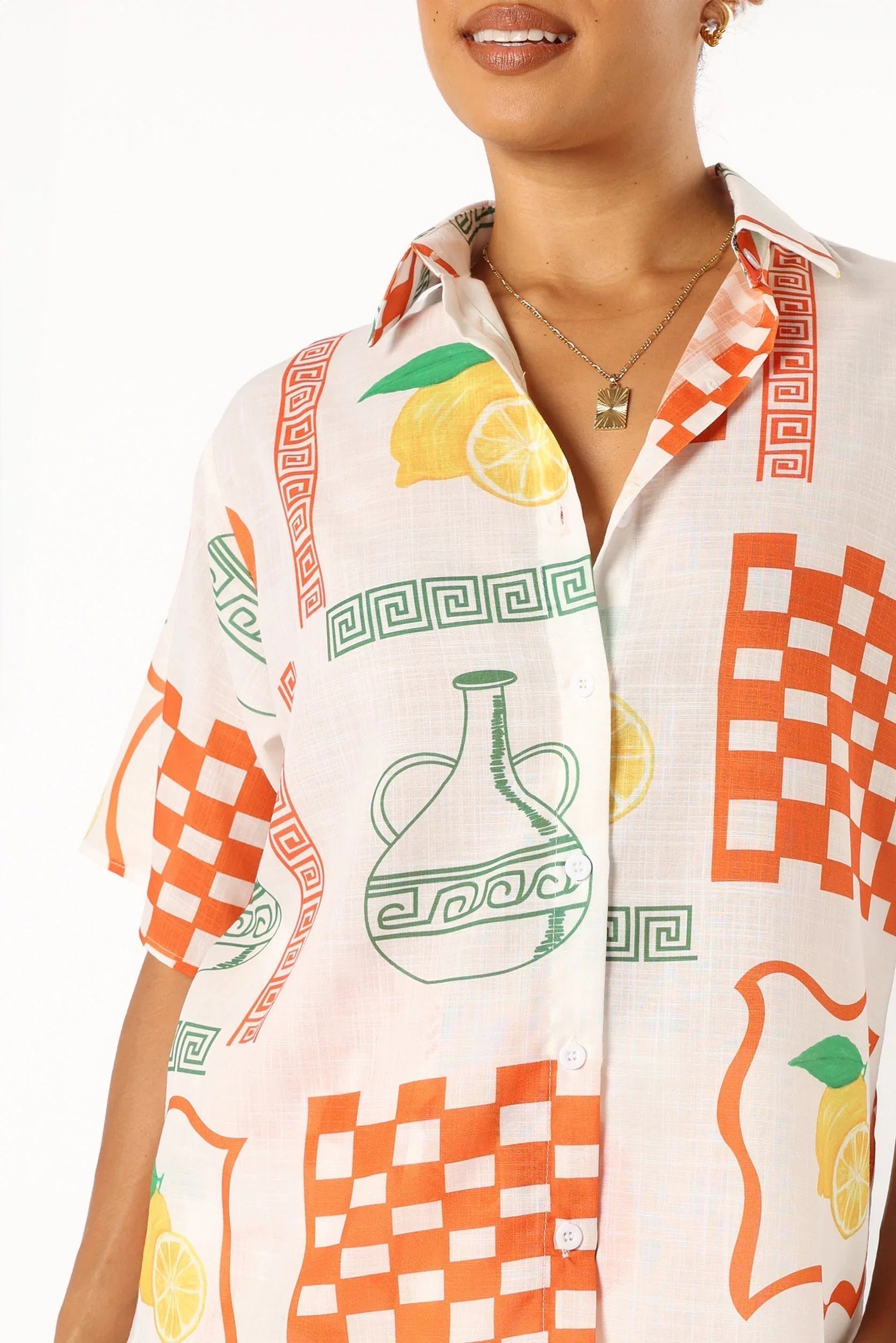 Piccolo Short Set White Orange