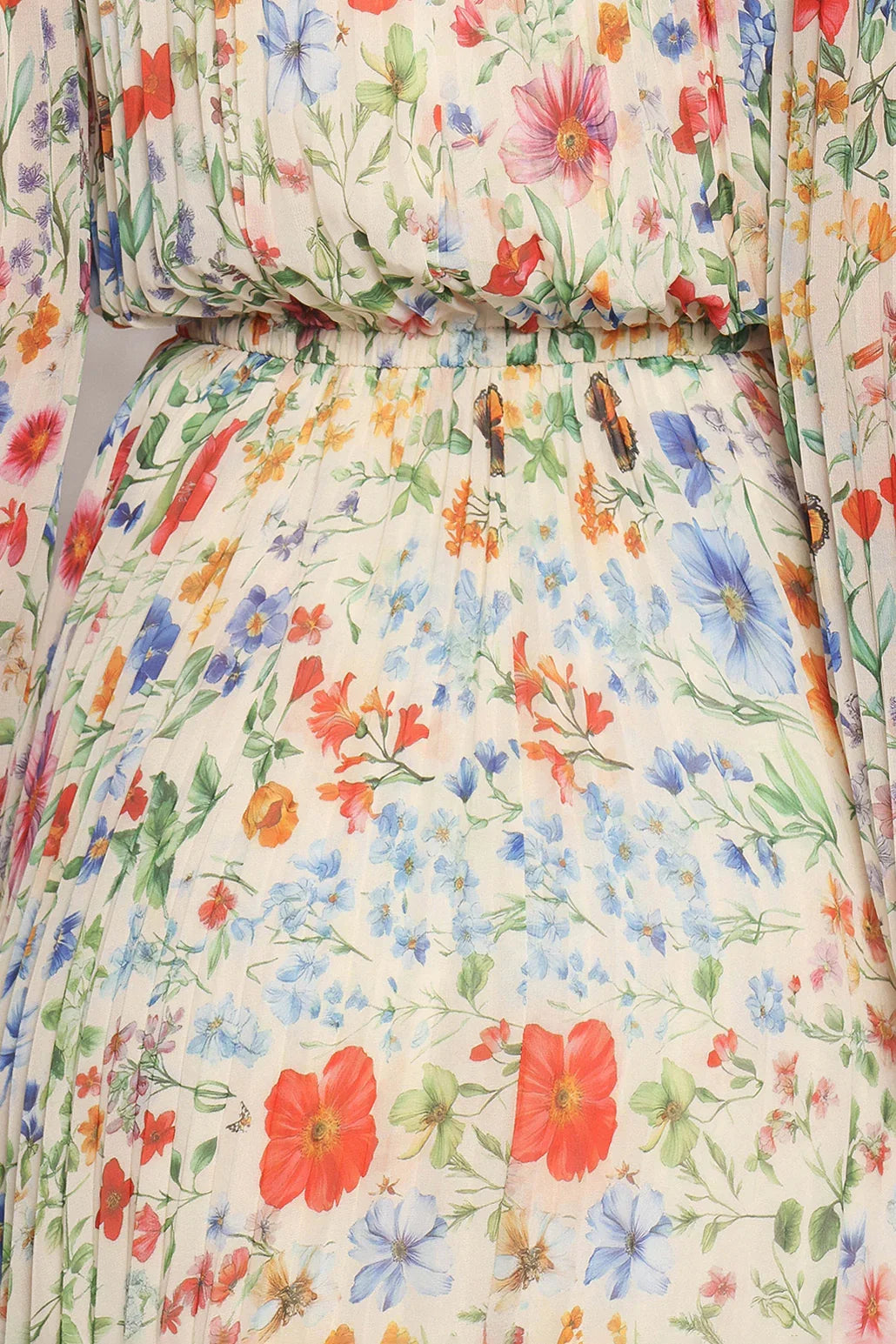 Hilary Pleated Maxi Dress Garden Floral